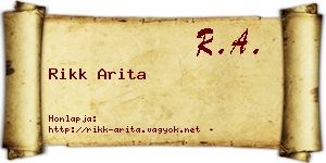 Rikk Arita névjegykártya